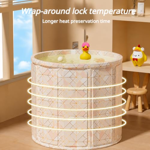 Image of YAGVIZ Bath tub for adult for bathroom Tub for Home SPA, Maintains Hot & Cold Temperature, Thickened Layer for Hot and ice bathtub,PVC Leakproof Bath Tub with Drain-pipe