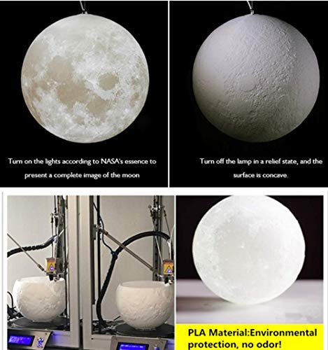 KRUIHAN Lampada Luna Soffitto,Lampada da Soffitto Sospesa,Lampada Plafoniera Luna,Lampadario a Sospensione Luna,Lampadari Camera Letto,Lampadari Cameretta Bambino,(Lampadina Non è Inclusa),22cm - Image 7