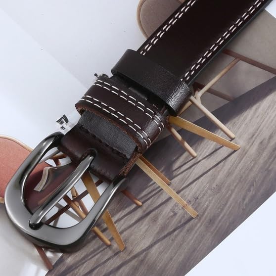 JSEIAJB Leisure Needle Buckle Belt Versatile Women's Leather Belt Alloy Waist Belt3