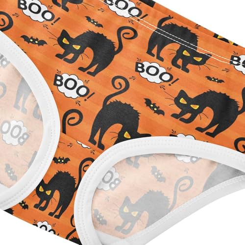 Little Girl Underwear Toddler Panties Kids Undies Halloween Black Cat Soft Cotton Briefs 2T-8Y4