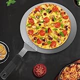 Gettimore Pala de pizza de acero inoxidable con asa para horno, bandeja de pala elevadora de pasteles, 25,4 cm