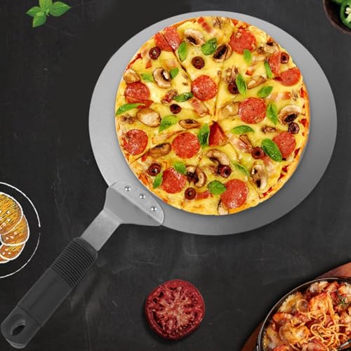 Gdfnmogo Pala de pizza de acero inoxidable para horno – Pala elevadora de tartas de 10 pulgadas con mango ergonómico, resistente al óxido y cocina multifuncional (10 pulgadas)