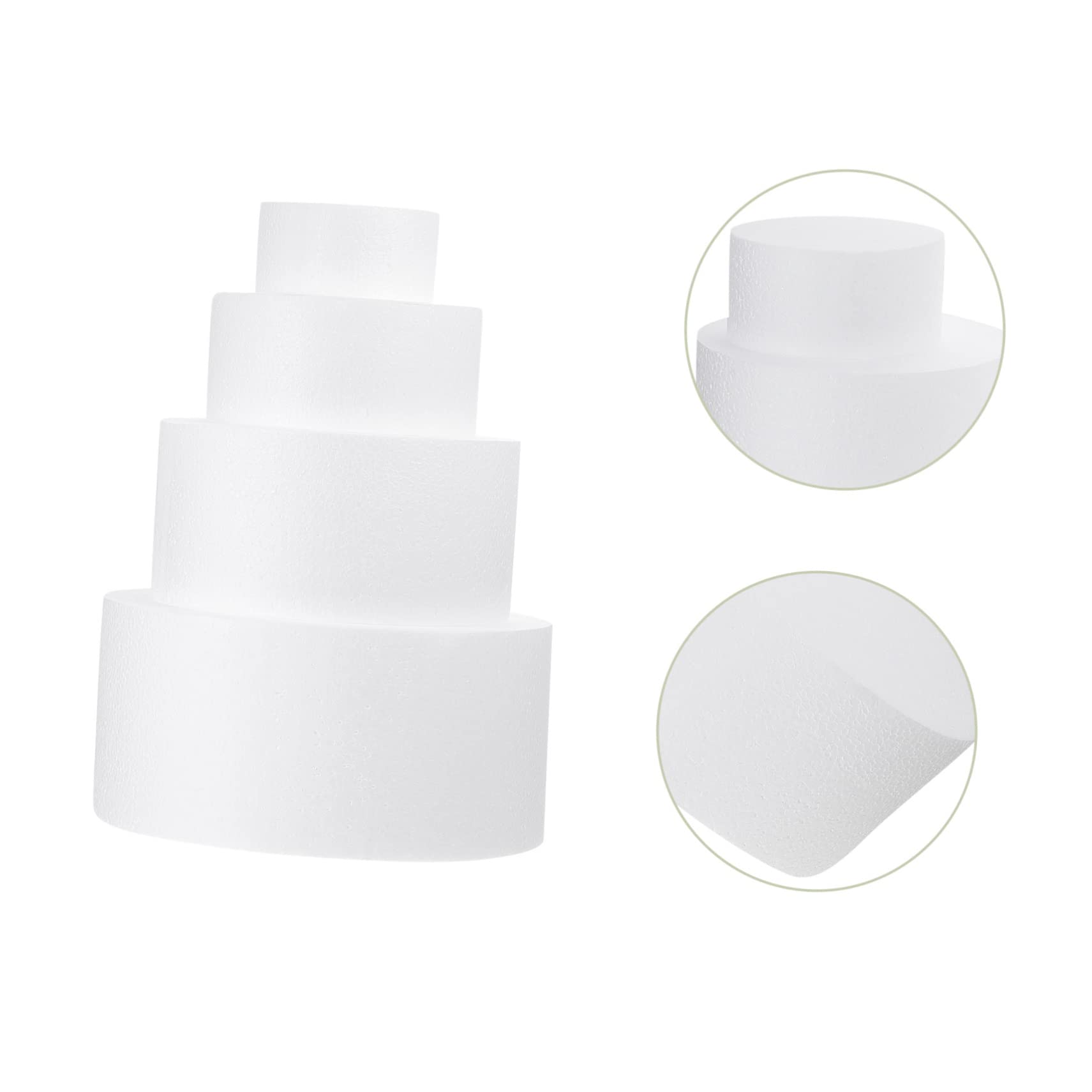 Gadpiparty 4 Stück Weißes Schaumstoff Kuchenform zum Üben der Tortendekoration mit Flexiblen Formen für Selbstgemacht Kuchendeko und Partydekorationen