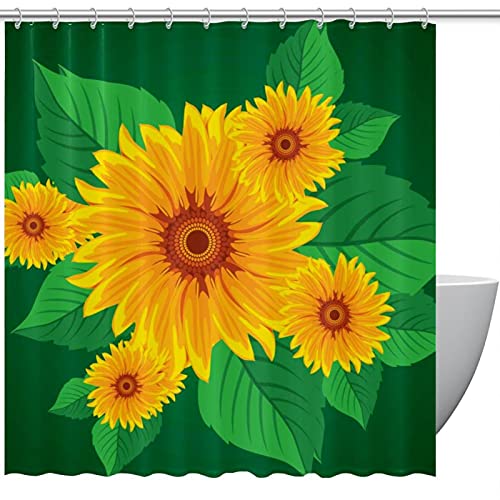 Rideau de douche vert printanier 183x183 imperméable pour bain coloré