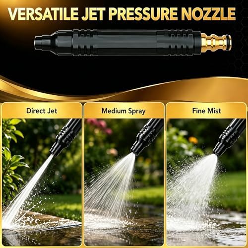Home High Pressure Water Hose Nozzle, Adjustable Water Garden Hose Sprayer, Pressure Washer Hose Nozzle Attachment for Patio/Car Washing/Garden Watering - 5