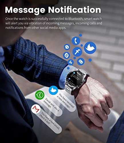 Lige Smart Watches For Men,1.39''Hd Screen With Phone Function, Pedometer,Calorie/Health Activity Tracker, Mulit Sports Mode, Ip67 Waterproof Smartwatch Silver Stainless Steel For Android Ios #TOP4