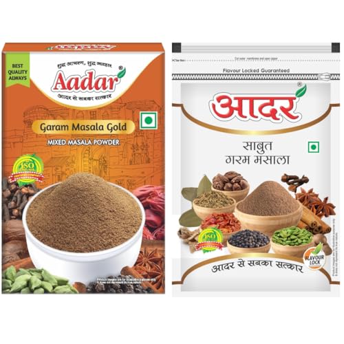 Image of Aadar Garam Masala Gold Powder and Whole Spices (Sabut) 50g (Pack of 2) for Meat Masala Curry, Chicken, Freshly Ground and Whole Premium Spices