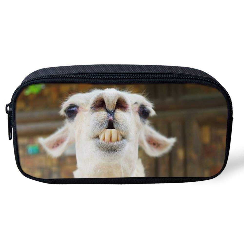 Belidome Llama Pencil Bag Durable Zipper Small Pen Pouch Case Desk Organizer for School Office, Alpaca Design — image 1
