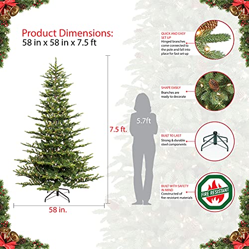 Puleo International GREEN 7.5 Foot Pre-Lit Aspen Fir Artificial Christmas Tree thumb #7
