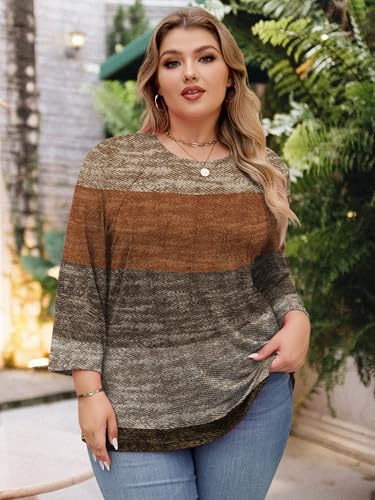 Image of Chulianyouhuo Womens Plus Size Tops 3 /4 Sleeve Casual T Shirts