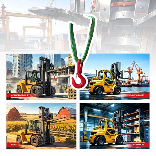 Image of Forklift Lifting Hook, 6600 LBS, 360 Swivel Forklift Attachment (17.7in)