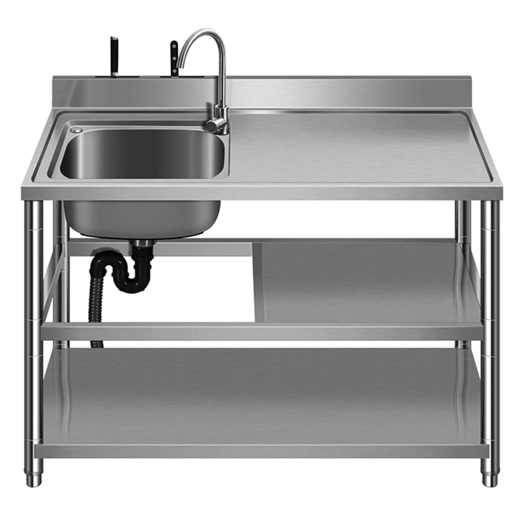 Buy DMXY Kitchen Sink,Outdoor Free Standing Sink with Shelf Stainless