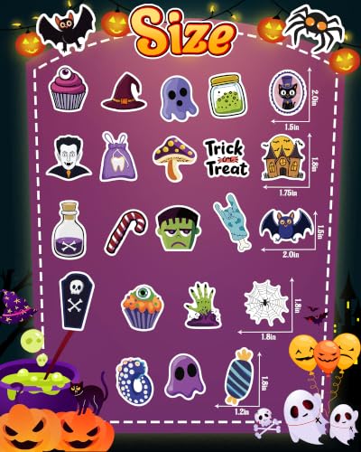 kecristv 300 Pcs Halloween Pumpkin Stickers for Kids, Bulk Crafts for Kids - image 6