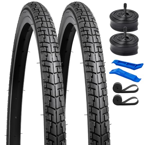 YUNSCM 2-PCS 24X1 3/8 (37-540) Bike Tires and 24'...