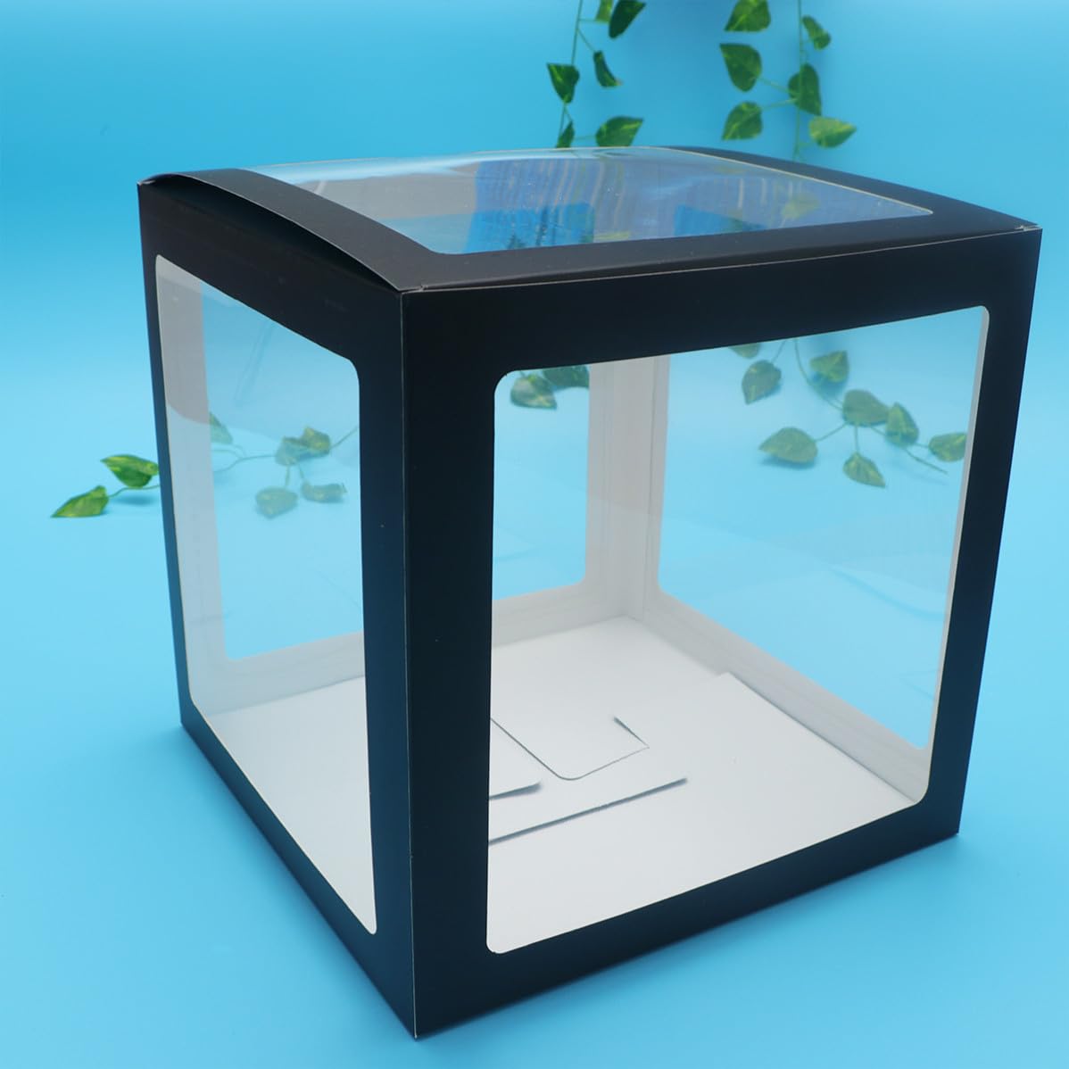 Transparente Schwarz Ballonbox 4 mit Stück aus Aluminiumfolie Ballonschutz Stilvolle für Hochzeits und Partydekoration