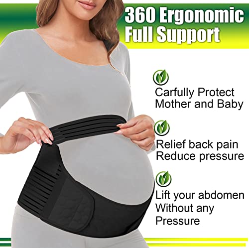 Chongerfei Pregnancy Belly Support Band Maternity Belt Pregnancy Support Belt For Back/Pelvic/Hip Pain,Maternity Belly Band Back Support(Fit Ab 46"-57.2",Xl/Plus, Black) #TOP1