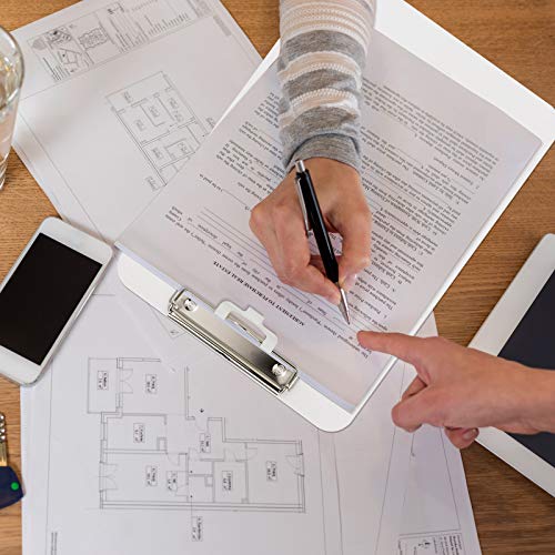 Hongri Plastic Clipboard, White Clipboard Standard A4 Letter Size Clipboards For Nurses, Students, Office And Women, Clipboard With Pen Holder And Low Profile Clip, Size 12.5 X 9 Inch, (White) #TOP6