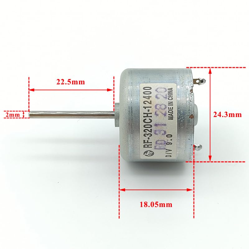 Mabuchi Mini RF-320 Motor D/V 9.0 DC 6V 9V 12V Micro 24mm Round Spindle Motor 22mm Long Shaft for DIY DC DVD Player Accessories
