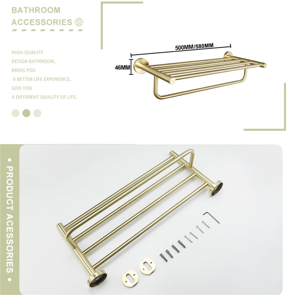 LYGXWJFC Toallero Estante de Pared de Oro Cepillado, Accesorios de baño para Inodoro, Soporte de Papel, toallero, Gancho para Abrigos, Perchero, Accesorios de baño, BG, toallero Individual