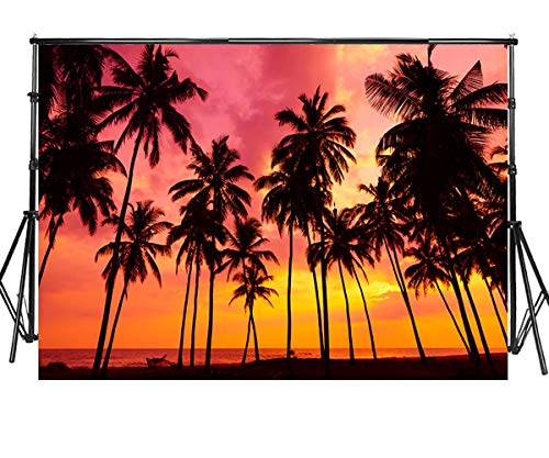 Fondo fotográfico vinyl 7x5ft Sensfun atardecer playa miniatura 1