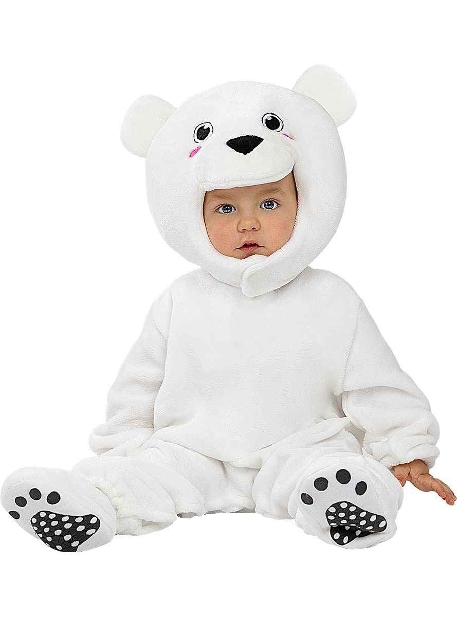 Funidelia| Polar Bear Costume for Babies for baby Animals, Bear - Costumes for kids, accessory fancy dress & props for Halloween, carnival & parties - White