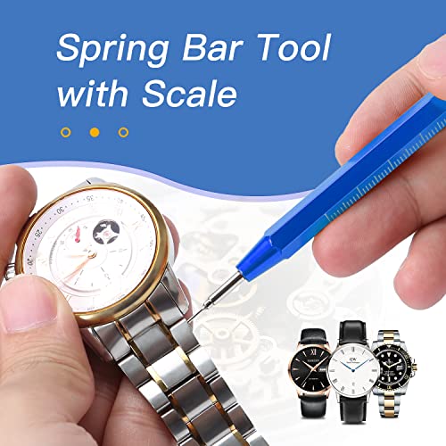 Image of Kingsdun Watch Repair Kit, Professional 208Pcs Watch Battery Replacement Tool Watchband Link & Back Remover, Spring Bar Tool Kit with Carrying Case & Instruction Manual (Blue)