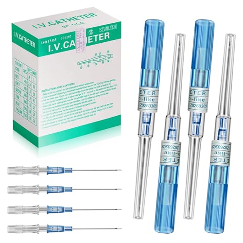 combofix 50Pcs 22G Piercing Needles with Guide Tube - Individually Wrapped 316L Stainless Steel Precision Needles for Jewelry Fitting Applications