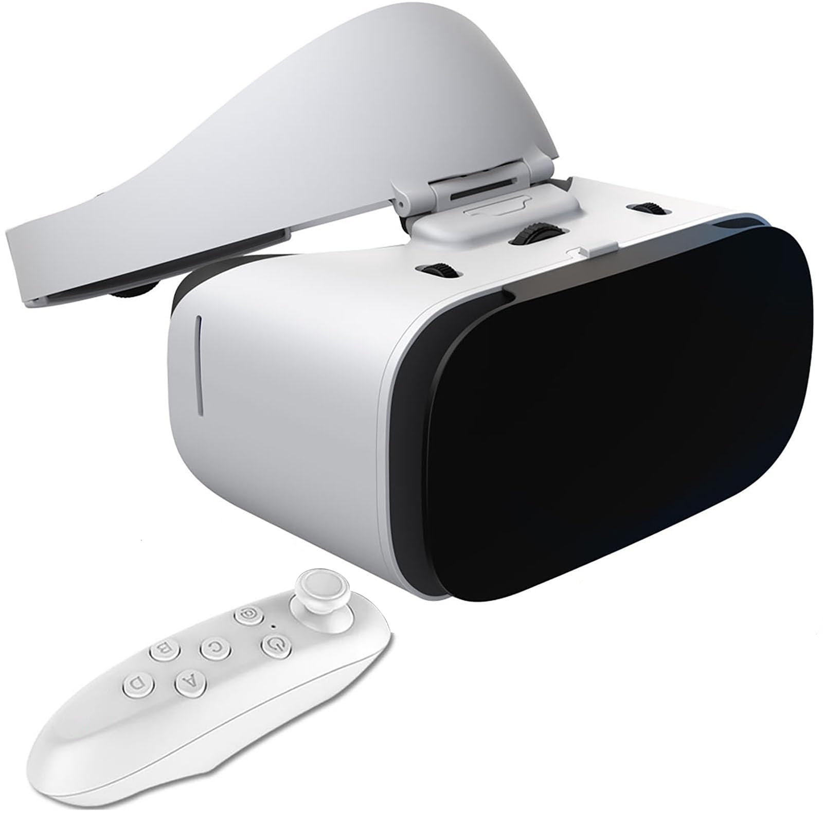 Occhiali VR 3D per Realtà Virtuale con Campo Visivo HD 100°, Visore VR 3D per Cellulari, Comodi Occhiali VR, Compatibili con Schermi 4,7-7,0 Pollici per Guardare Film E Videogiochi,Y1 White Handle