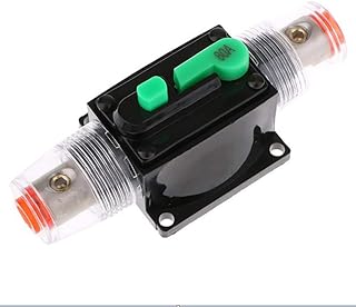 Interruptor de fusible Automático,DC 12-48V Disyuntor en línea de Audio Del Coche,Portafusibles en línea,Disyuntor con Restablecimiento Manual para Motor Auto Car Marine Boat Bike Stereo Audio(80A)