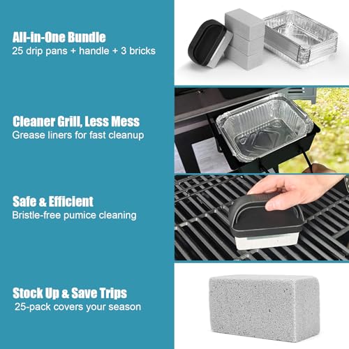 31% off 25-Pack Aluminum Drip Pans & 4 Pumice Grill Cleaners - Image 5