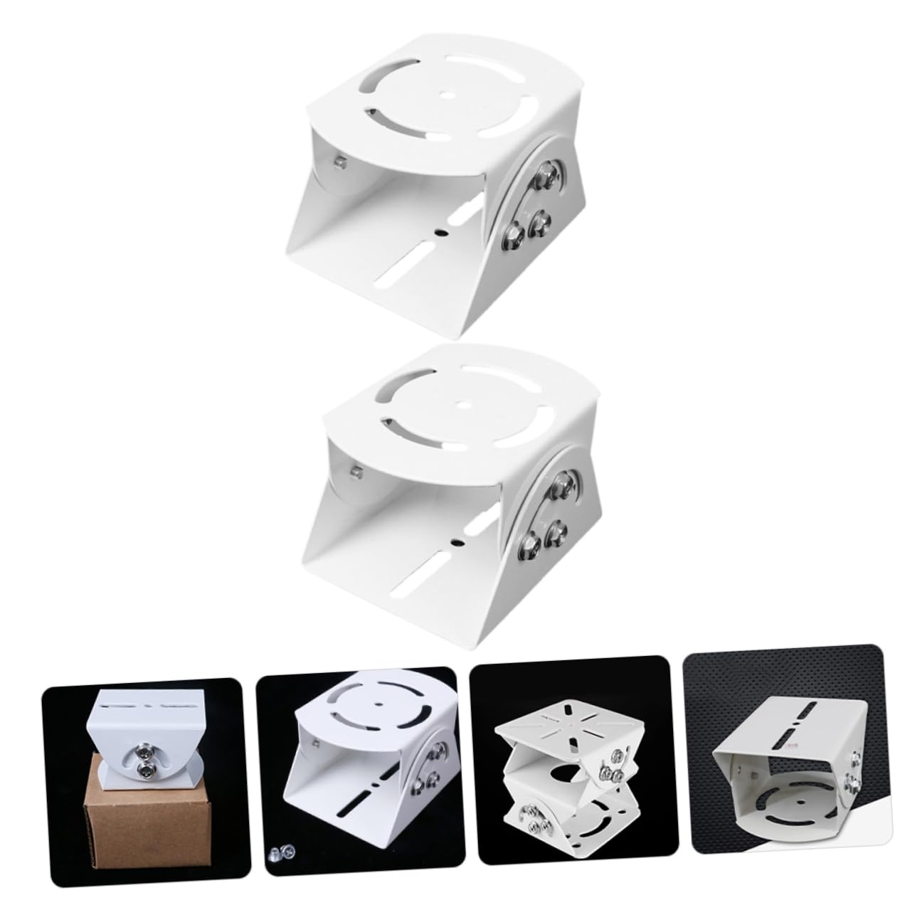 VILLCASE Supporto per Telecamera di Sorveglianza Staffa da Parete Versatile in Acciaio Bianco, 2 Pezzi, Facile da Installare e Antiruggine per Sistemi di Sicurezza