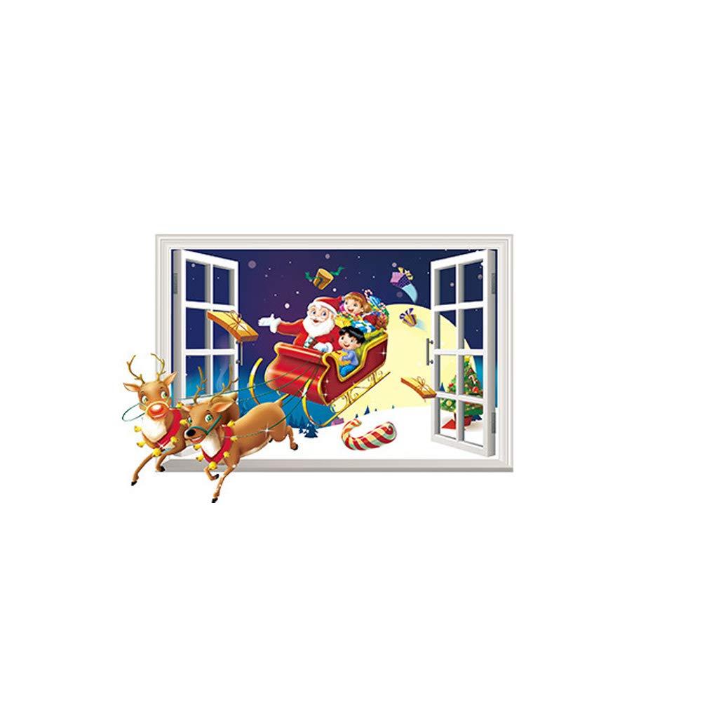 Lichi Christmas Santa Reindeer Wall Sticker