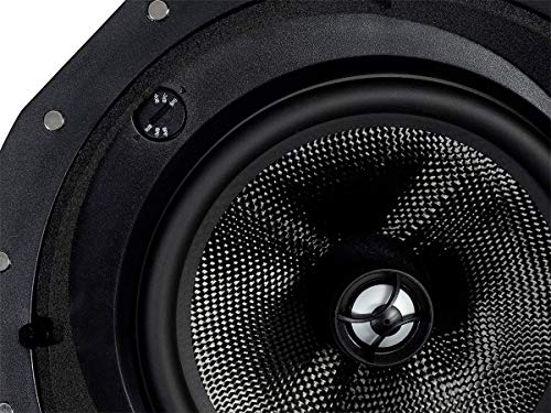 Image of Monoprice 2-Way Carbon Fiber in-Ceiling Speakers - 8 Inch with 15 Degree Angled Drivers - Alpha Series & 3-Way Carbon Fiber in-Wall Speakers - 6.5 Inch with Magnetic Grille - Alpha Series
