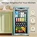 Anypro 4.9 Cu.Ft Beverage Refrigerator Cooler with Double Tempered Glass Door, 120 Can Wine Drink Beer Retro Small Mini Fridge for Office Bedroom Bar with 7 Temperatures, Adjustable Shelves, Blue