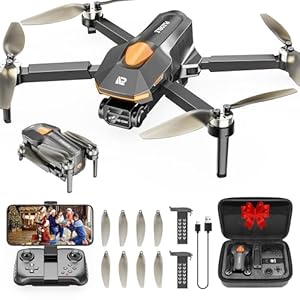 Drones with Camera 1080P for Kids Adults, Gifts for Men Boys Beginner, Brushless Motor FPV 120° Foldable RC Drone, 5G WiFi, Gravity Control, Gesture Photography, 2 Batteries&Carrying Case