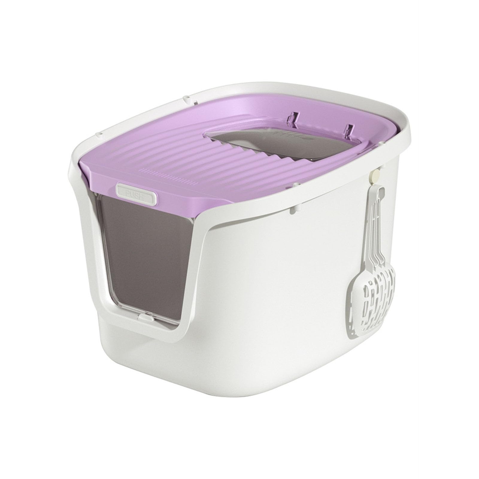 Exclusivo para Gatos y Perros Caja de Arena for Gatos con Tapa Cubierta, Caja semicerrada Pala for y Palo for raspar, Grande for tamaño pequeño a, fácil Instalar para Interiores(Grande)