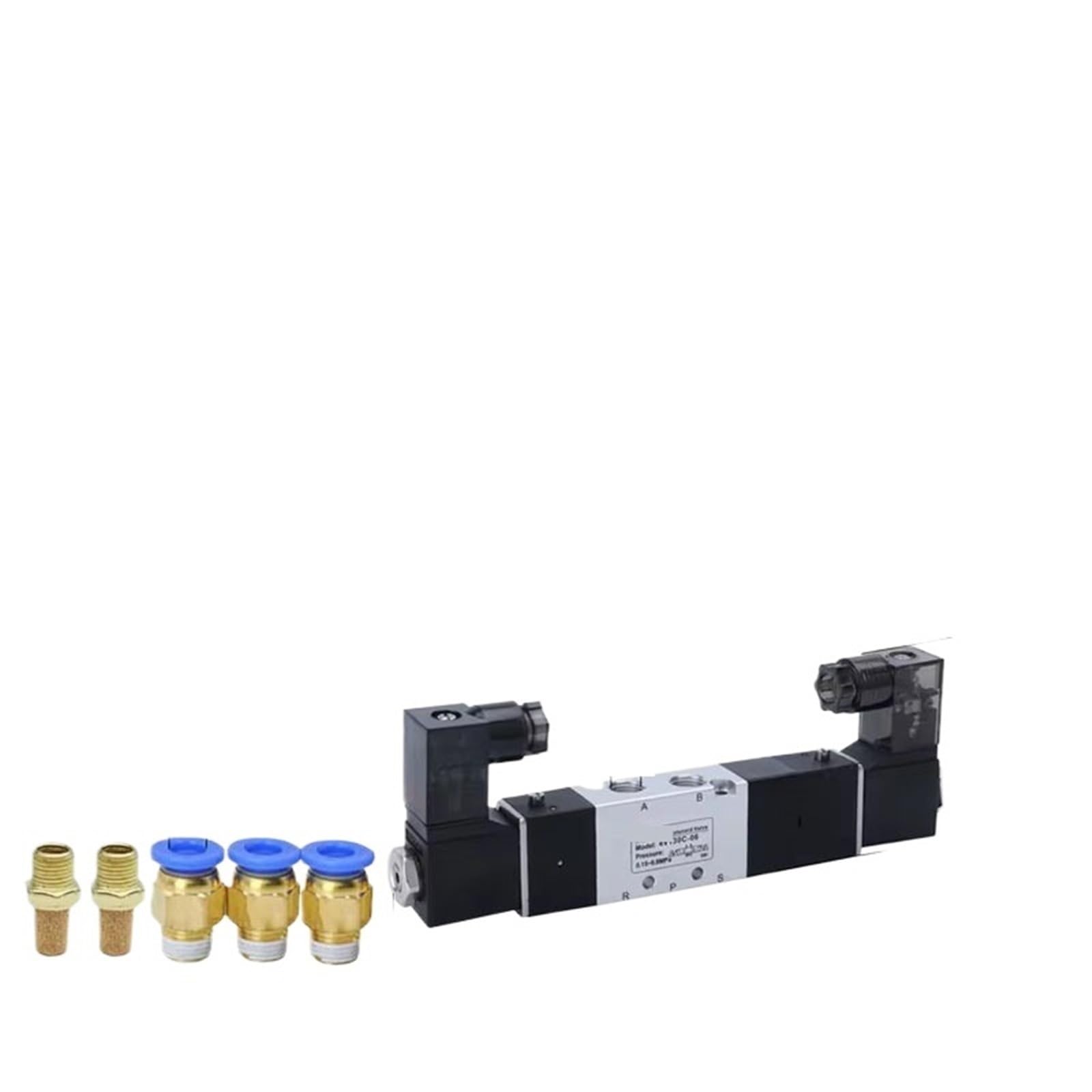 Uyqukggpsn 4V130c-06 Pc4-01 1Pcs 4V130c-06 4V230c-08 4V330c-10 4V430c-15 Three Position Five Way Air Solenoid Valve Pneumatic Ccontrol Valve(,Ac110v)