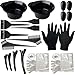 Produktbild Haarfärbe-Set, zum Färben, DIY-Salon-Werkzeug-Set, Haarfärbepinsel und Schale, Set mit Ohrenschutz, Haar-Highlight-Kappe, Kamm, Haar-Clips, Handschuhe und Schal