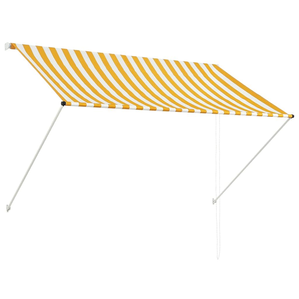 vidaXL Toldo Retráctil 200x150cm Amarillo/​Blanco Parasol Ventana Terraza Hogar