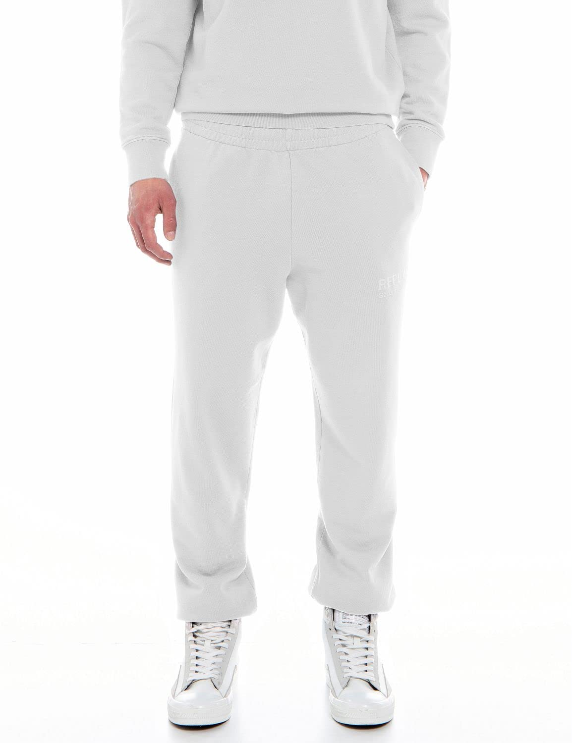Replay Men's Jogging Pants Second Life with Drawstring, Chalk 801 (Grey), L