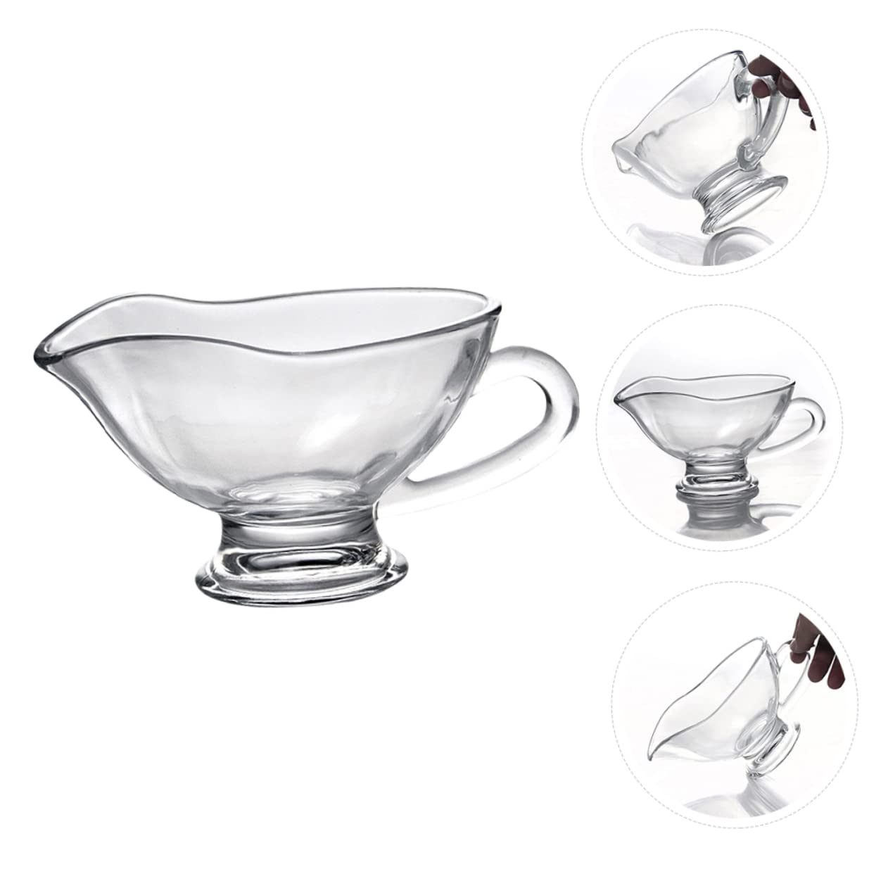 Unomor 1pc Sauce Hopper Jam Clear Coffee Mug Tea Kettle Dinnerware Measuring Cup Sauce Serving Boat Tea Creamer Server Coffee Mugs Seasoning Boat Sauce Boat Milk Cup Transparent Glass