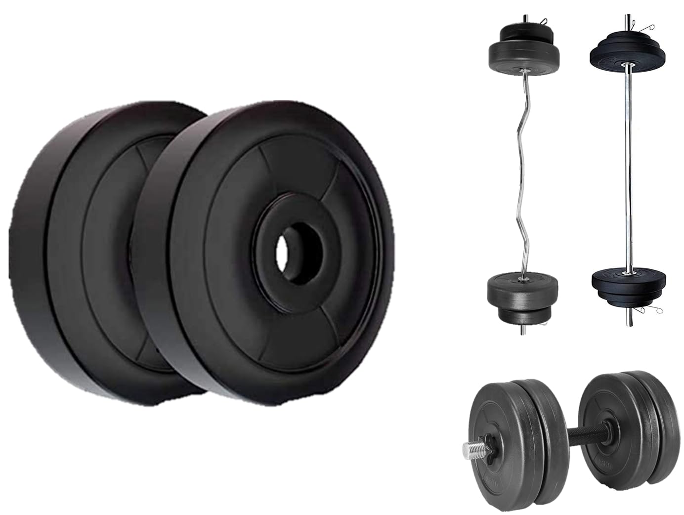 Dream FItDREAM FIT Pair of 2.5Kg PVC Weight Plates for home gym - Spare Weights for dumbbells, barbells and other exercises - 5Kg (2.5Kg x 2)
