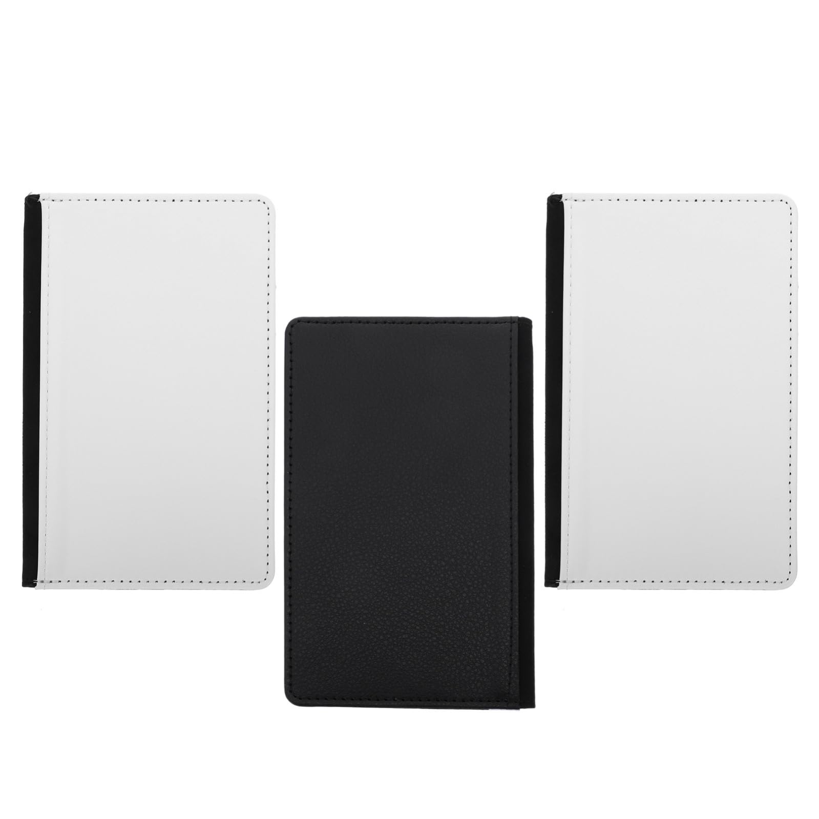 Porta Passaporto da Viaggio in Pelle Pu Nero Grande Capacità e Design Pratico, Elegante Set 3 Pezzi per Organizzare Documenti Durante i Viaggi