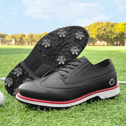 Image of Golf Shoes Men Spikes Classic Golf Footwears Male Walking Sneakers for Golfers Size 7-14