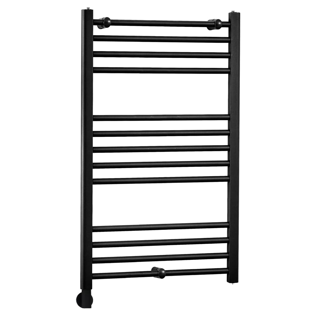 Milano Nero 600W Black Straight Bar Electric Heated Towel Rail Cable Cover - 1000 x 600mm