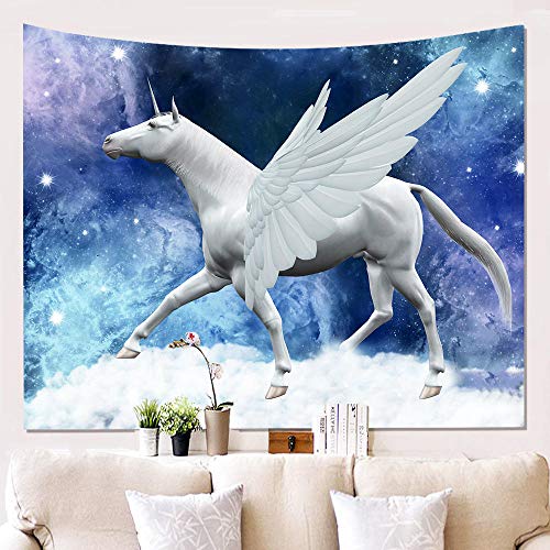 Haoxp Sala de Estar, Dormitorio o decoración,Tapiz de Tela de Fondo Unicornio Paño de Pared Colgante Paño Fondo Paño Pintura 6_150 * 130 cm