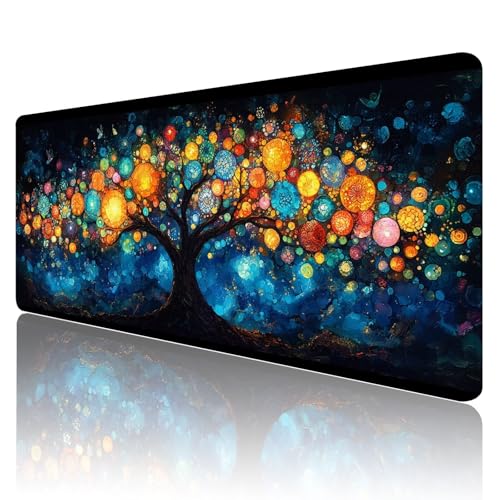 Tapis de souris gamer XXL bords cousus antidérapant pour PC de bureau