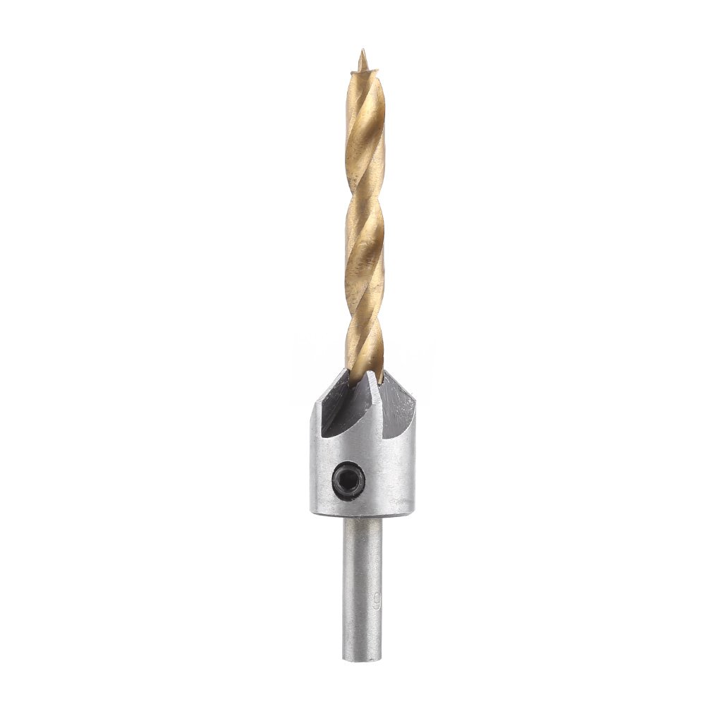 Juego de Brocas avellanadoras, Broca avellanadora de chaflán para carpintería para carpintería de carpintería de Acero de Alta Velocidad de Madera, con 1 Llave Hexagonal Gratis (3,5 mm)