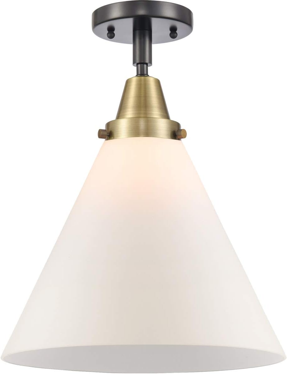 Innovations 447-1C-BAB-G41-L One Light Flush Mount from Franklin Restoration Collection, Brass