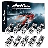 Antline 194 168 2825 T10 W5W Error Free LED Bulb Blue, Super Bright 300 Lumens 10-SMD 5730 Chipset LED Bulbs for Interior Dome Map Door Courtesy License Plate Lights, Pack of 10